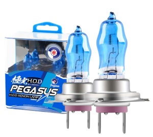 Set 2 becuri Pegasus H7 Xenon EFFECT halogen putere 100W temperatura 6000K