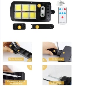 SET 2 LAMPI CU INCARCARE SOLARA, 160 LED-URI COB, TELECOMANDA - Img 2