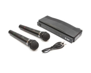Set karaoke cu 2x Microfon Wireless, Buton On-Off, Receiver FM System HEROSTAR