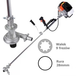 Atasament motocoasa pentru pompa de apa, 28MM, 9T, 1″ / 1.5″ - Img 2