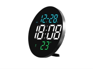 Ceas led, 3 culori afisaj, cu alarma, data/ luna, termometru, Cablu USB, Telecomanda, Memorare timp, suport birou si perete, 2 Alarme