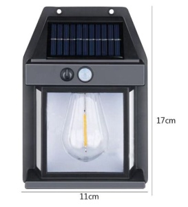 LAMPA SOLARA DE PERETE, TIP BEC RETRO CU LED SI SENZOR DE MISCARE 3W - Img 4