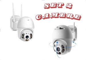 Pachet 1+1 Camera supraveghere WIFI, interior / exterior, Rotativa, Cu Detectare Miscare 360 - Img 1