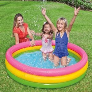 Piscina pentru copii cu baza moale, Intex 57422, 182 litri, 147x25cm - Img 2