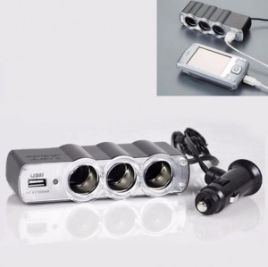 Priza auto tripla + USB