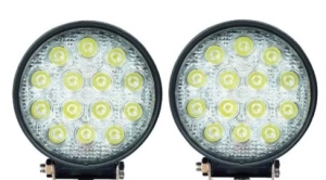 Set 2 Proiectoare LED auto offroad 42W 12V-24V 3520 lumeni ROTUNDE