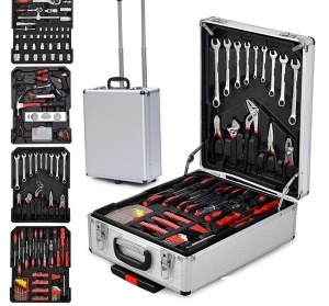 Trusa de scule completa 499 Piese Tubulare, Inelare Clasice Cu Troler