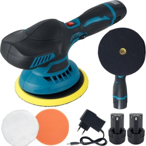 Aparat de slefuit/lustruit cu 2 acumulatori cu excentric, 2500-5000 rpm, 5 inch diametrul,12V, 1500mAh, pentru detalii auto - Img 3