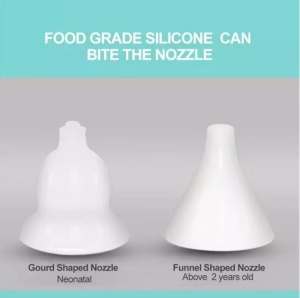 Aspirator nazal electric silentios pentru copii si bebelusi, curatarea nasului in 3 trepte de aspirare, doua capete de silicon marimi diferite, portabil, incarcare USB, usor de utilizat, verde - Img 3
