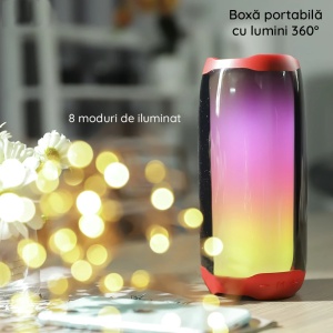 Boxa Portabila PULSE 5 cu Subwoofer Partybox, Smart Sound Stereo, BT, Smart Light, Aux+USB+Card - Img 4