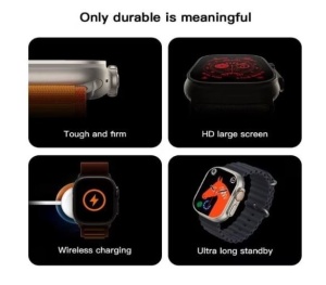 Ceas inteligent SmartWatch 8 Ultra Plus cu incarcare wireless curea silicon PRO - Img 4