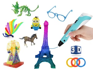 Creion 3D pentru Desenat, Cu Afisaj Si Filamente Multicolore