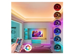 Kit Banda LED RGB, 20 Culoare, 8 Moduri, 6 DIY, rezistent la apa IP65, poate fi taiat, luminozitate reglabila - Img 4