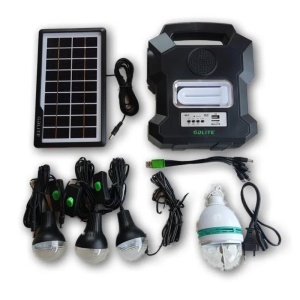 Kit panou solar, 10 W, acumulator lithium, USB, 3 becuri, bec rotativ inclus - Img 2
