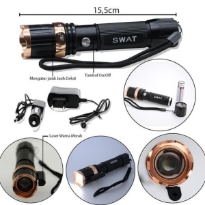 Lanterna LED Zoom cu laser si acumulator