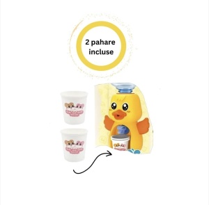 Mini-dozator de apa pentru Copii, Jucarie, 350 ml, Ratusca, 29 cm, Galben - Img 2
