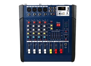Mixer audio profesional cu amplificare putere 2x250 W 4 canale 16 efecte egalizator 5 benzi