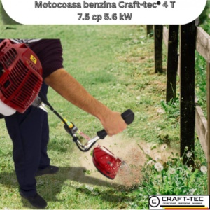 Motocoasa benzina 4 timpi, T5600 PROFI, 7.5hp, 5.6kw, 3 disc SwissInox (3T,8T,230), tambur, ham profi - Img 2