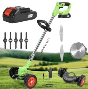 Motocoasa Cu Roți, Trimmer Iarbă Si Gard Viu, 2 Acumulatori Li Ion 21V/2.0Ah
