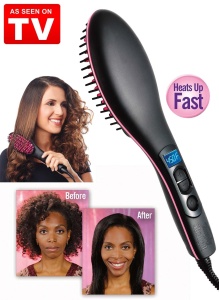 Perie ceramica indreptat parul Simply Straight LCD cu tepi 3D ionici