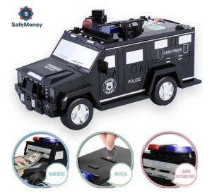 Pusculita electronica tip Masina de Politie Blindata, cu PIN si Lumini - Img 2