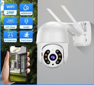 Set X2 Camere supraveghere WIFI, interior / exterior, Rotativa, Cu Detectare Miscare 360 - Img 3