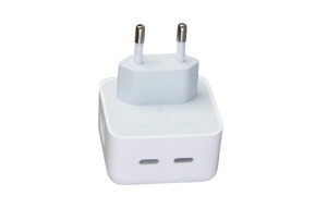 Adaptor de priza 220V, 35W, cu 2 Porturi USB tip-C, Alb - Img 1