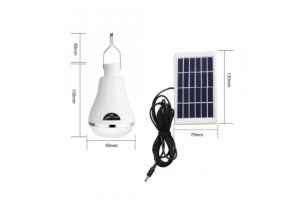 Bec solar LED cu panou, culoare alb