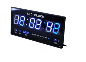 Ceas digital de perete, LED albastru