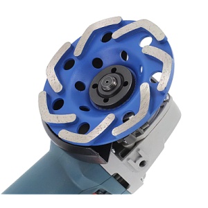Disc Diamantat ALBASTRU 125 Mm cu segmenti GRI pentru Slefuire Beton Mozaic Suprafete Dure - Img 5
