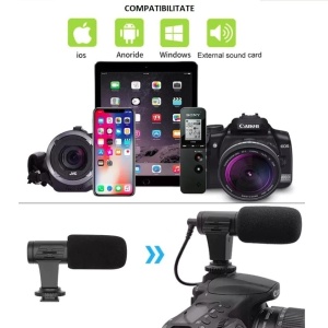 Kit de vlogging pentru smartphone, trepied, microfon, panou LED, telecomanda bluetooth, suport reglabil telefon - Img 2