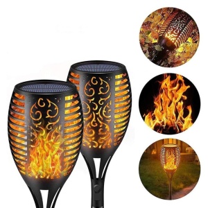 Lampa solara tip torta cu efect flacara 51.5 cm