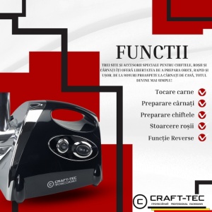 Masina electrica tocat carne 3800W, 3 site, accesorii rosii incluse, MX976 - Img 6