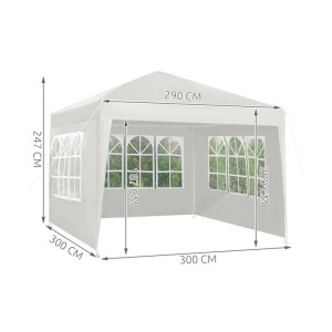 Pavilion De Gradina Metalic, 3x3 M, 3 Pereti Laterali Cu Ferestre - Img 3
