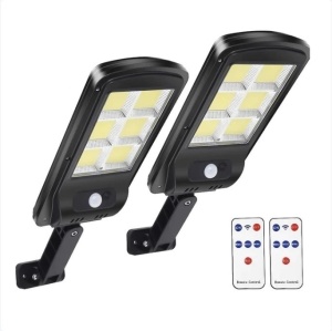 SET 2 LAMPI CU INCARCARE SOLARA, 160 LED-URI COB, TELECOMANDA