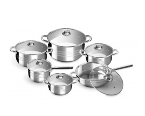 Set oale cu capac, inox, 12 piese