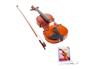 Vioara clasica din lemn 3/4 toc inclus, corzi incluse - Img 2