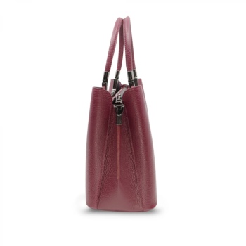 Geanta de mana din piele naturala Equilibrio Dark Cherry - Img 3