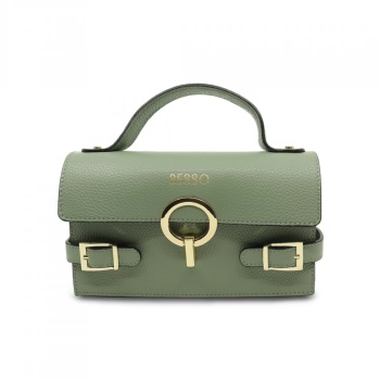 Geanta de mana din piele naturala Splendore Chic Verde