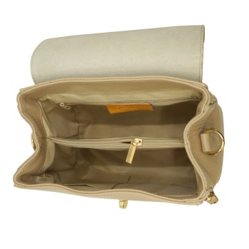 Geanta de mana din piele naturala Giornata Chic Beige - Img 6