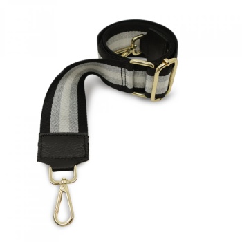 Curea de schimb cu piele pentru genta model negru, argintiu, crem