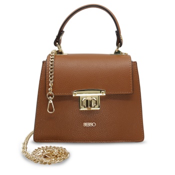 Geanta de mana din piele naturala Chic Minimal Maro