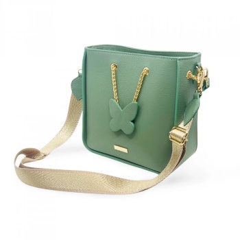 Geanta de mana din piele naturala Delicato Chic Verde