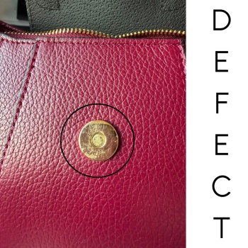 Geanta de mana din piele naturala Fiaba Moderna Dark Cherry - OUTLET DEFECT 2 - Img 2