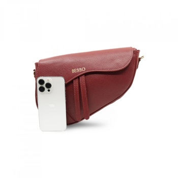 Geanta de mana din piele naturala Iconica Dark Cherry - Img 6