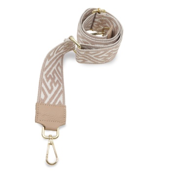 Curea de schimb cu piele pentru genta model Alb cu model Roz