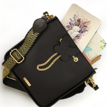 Geanta de mana din piele naturala Delicato Chic Neagra - Img 5