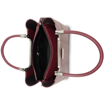 Geanta de mana din piele naturala Equilibrio Dark Cherry - Img 4