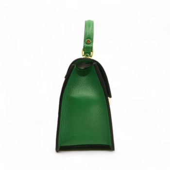 Geanta de mana din piele naturala Chic Minimal Verde - Img 2