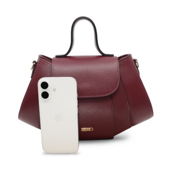 Geanta de mana din piele naturala Fiaba Moderna Dark Cherry - Img 2